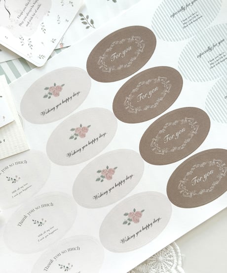 🌿oval wrapping sticker 16P