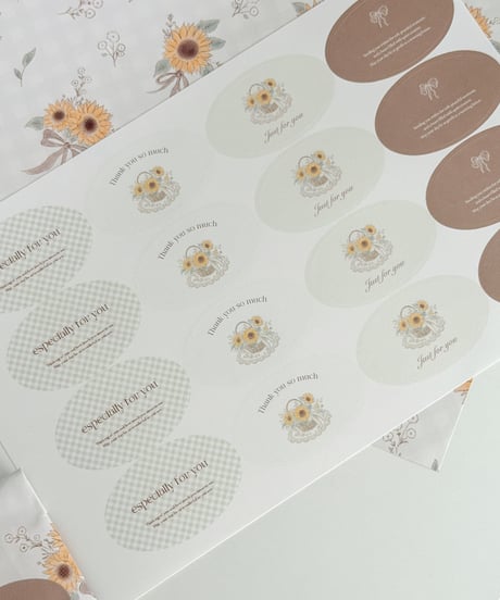 🌻oval wrapping sticker 16P