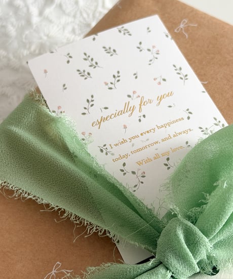 🌿Letterpress message card 10P