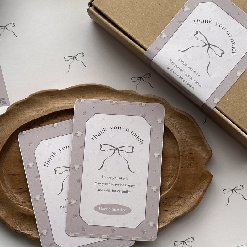 🤎🎀 square sticker 10P ” thank you” | atelier em