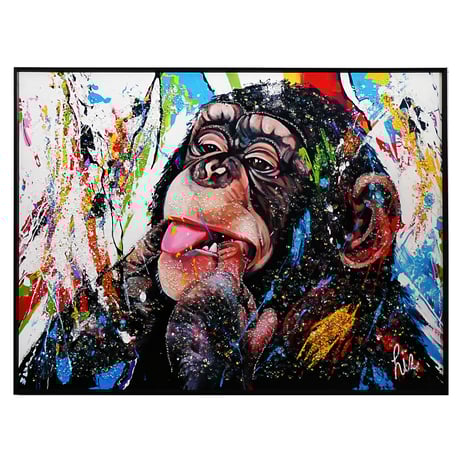 水晶絵 バンクシー カラフル 新品 水晶絵 KISS カラフル ペイント POP