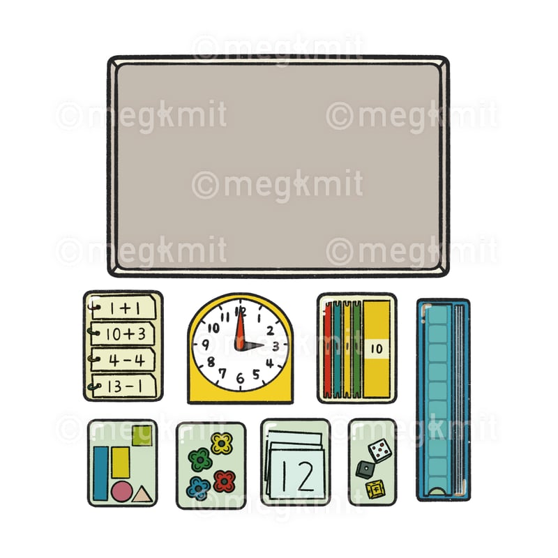 算数セットのイラストカット66点セット | megkmitの学校イラスト屋さん