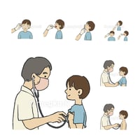 学校検診・就学児検診のイラストカット：25点セット