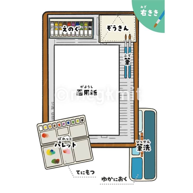 絵の具指導ポスター10点セット | megkmitの学校イラスト屋さん