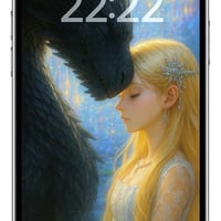 スマホ用待受♡現実創造のパワーを高める黒龍と浄化の女神の開運画像