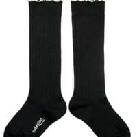【collegien】 Maud high socks Noir de Charbon