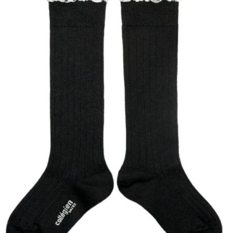 【collegien】 Maud high socks Noir de Charbon