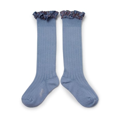 【collegien】Elizabeth/Liberty Ruffle Ribbed Knee-high Socks