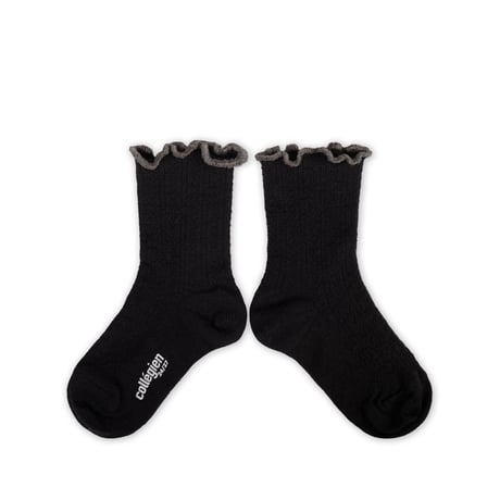 【collegien】Ambre/ Lettuce Trim Pointelle Merino Wool Socks