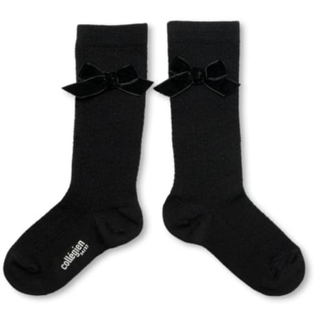 【collegien】 Isaure high socks Noir de Charbon