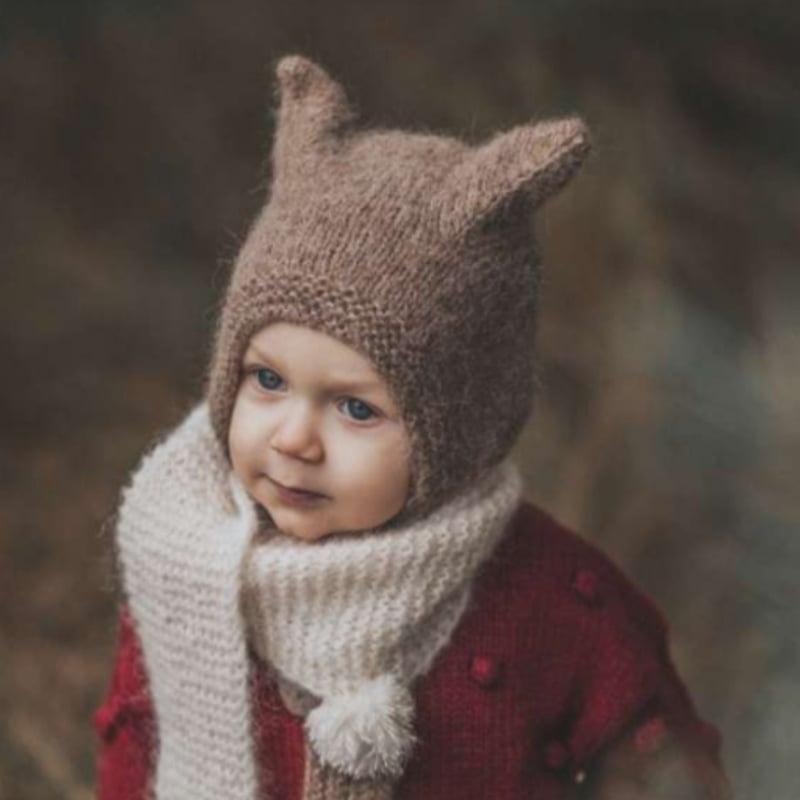 Be Nina silk kitty cat bonnet 【ブラウン】 Silk Kitty Cat Bonnet  