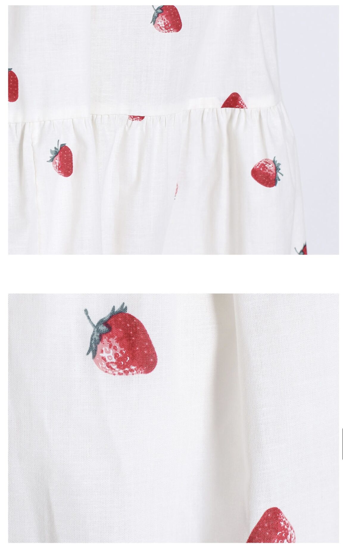 ワンピース　いちご♡ sama ルームウェア LUNALUZ いちごワンピース ホワイト | seoul wings