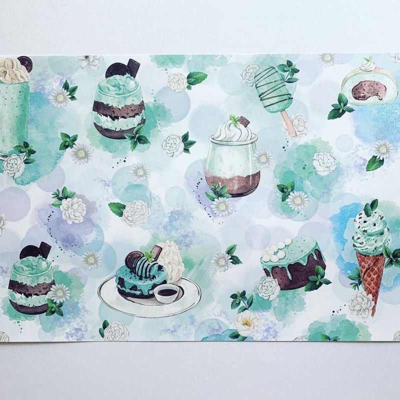 【D-507】mint様　デザインペーパー デザインペーパー✳︎チョコミント | amourpaperSTORE