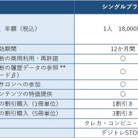 シングルプラン（支援者プラン）