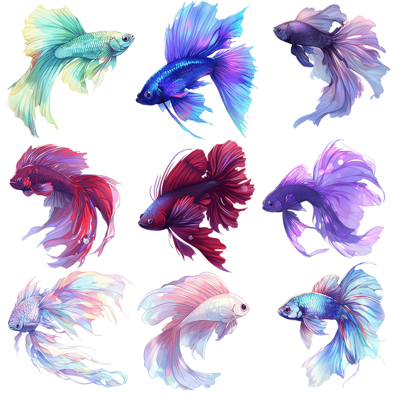 透過素材】熱帯魚・ベタ50枚 | A.I. Art Stock STORE