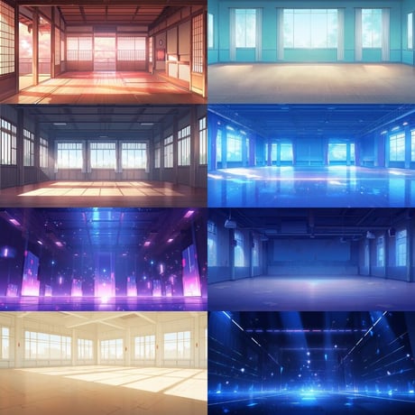 【背景素材】空部屋100枚[2:1](木造、コンクリート、ネオン、Sci-Fi、ホラー)