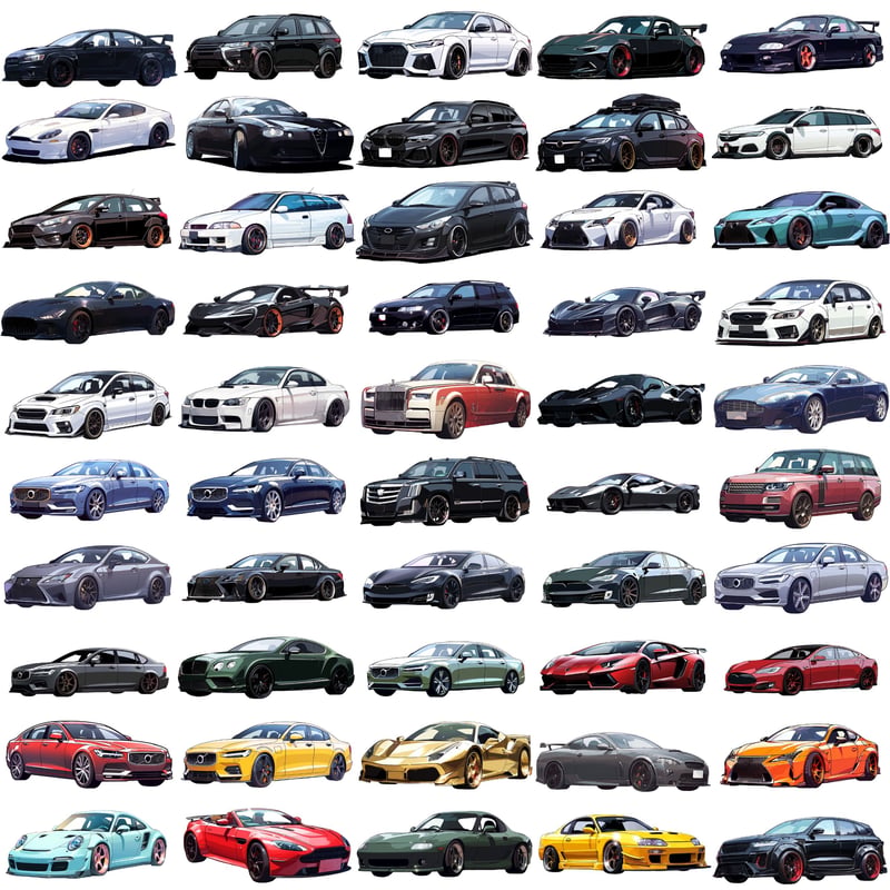 透過素材】車50枚(高級車、スポーツカー、外車、SUV、オープンカー 