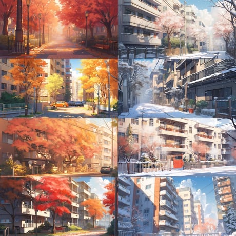 【背景素材】住宅180枚[2:1](市街地,街なか,家,道)