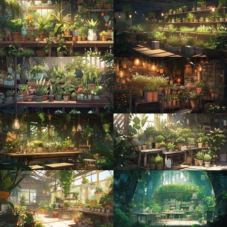 【背景素材】園芸100枚[2:1](室内温室、観葉植物、庭、ガーデン、カフェ)