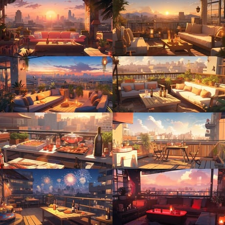 【背景素材】屋上100枚[2:1](最上階、ベランダ、開放的な部屋、プール)