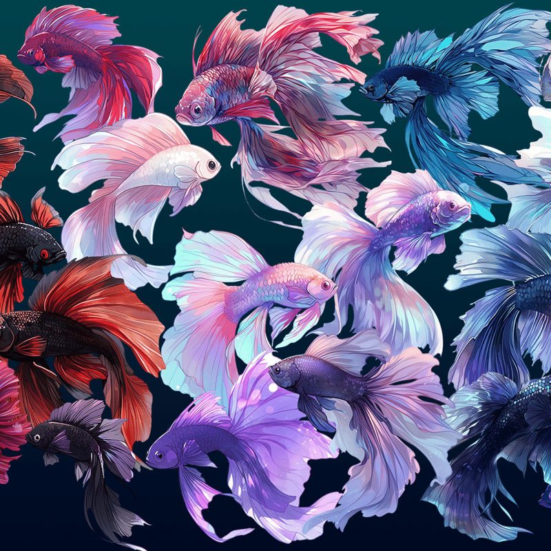 肉筆原画　ベタ　魚　熱帯魚　墨絵　ドローイング 肉筆原画 ベタ 魚 熱帯魚 墨絵 ドローイング 肉筆原画 ベタ 魚 熱帯魚