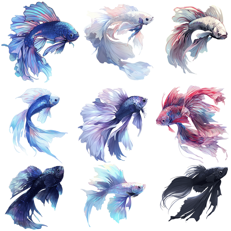 透過素材】熱帯魚・ベタ50枚 | A.I. Art Stock STORE