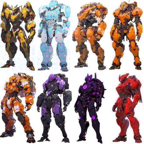 【透過素材】ロボット50枚(戦闘マシーン,パワードスーツ,ヒューマノイドロボット)