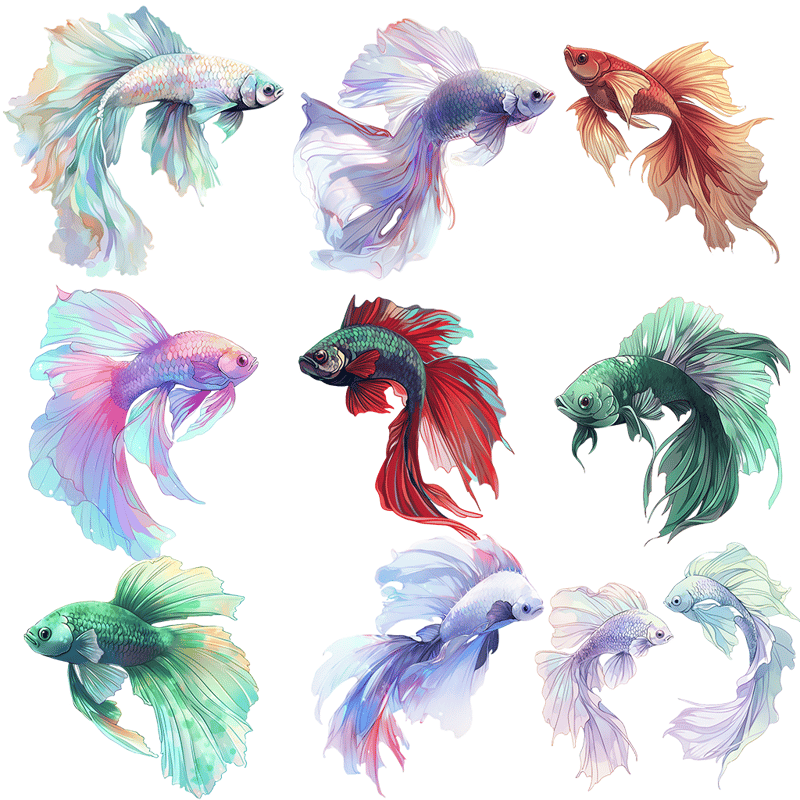 透過素材】熱帯魚・ベタ50枚 | A.I. Art Stock STORE