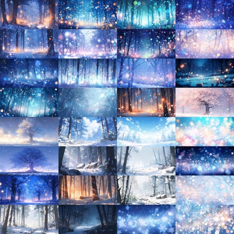 【背景素材】冬景色250枚[2:1](クリスマス、雪、街なか、ビル群、和風建築、部屋、自然）