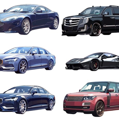【透過素材】車50枚(高級車、スポーツカー、外車、SUV、オープンカー)