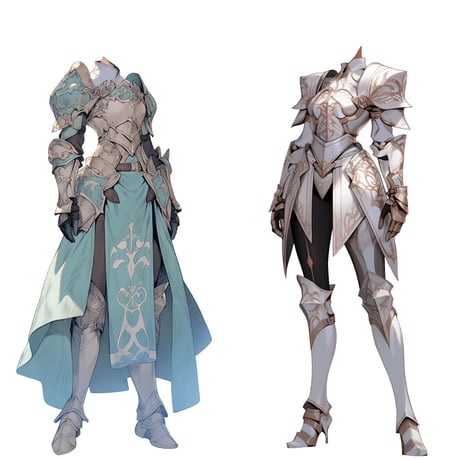 【透過素材】ファンタジー衣装/女性50枚(立ち絵作成用・魔法使い、騎士、戦士、貴族、アサシン、踊り子、中世）
