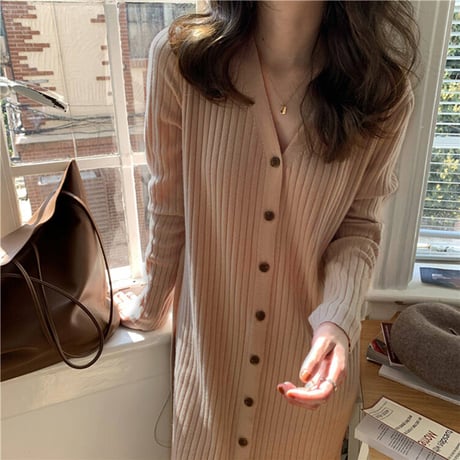 授乳服リブニットワンピース【CL1094】