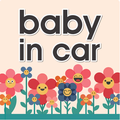 baby in car マグネット