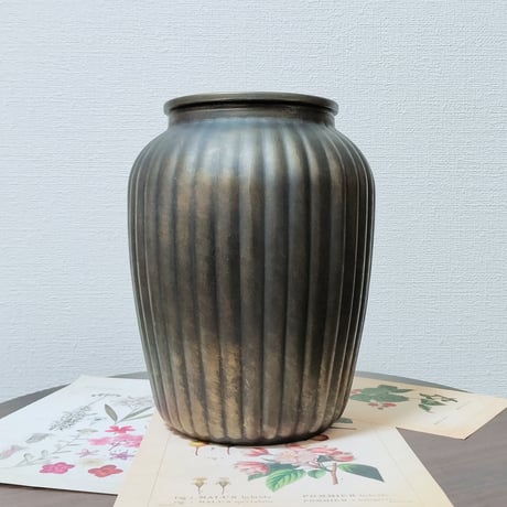 アンティークゴールドペイント インテリアガラス 花瓶