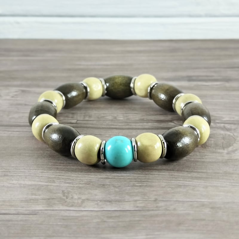 レア！ハンドメイドのブレスレットダメイルdamele ターコイズ