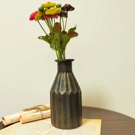 アンティークゴールドペイント インテリアガラス 花瓶  のコピー