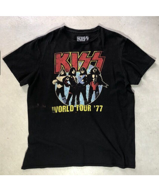 KISS キッス リプリント ツアー'77 半袖Tシャツ (サイズL) | Used & Cl...
