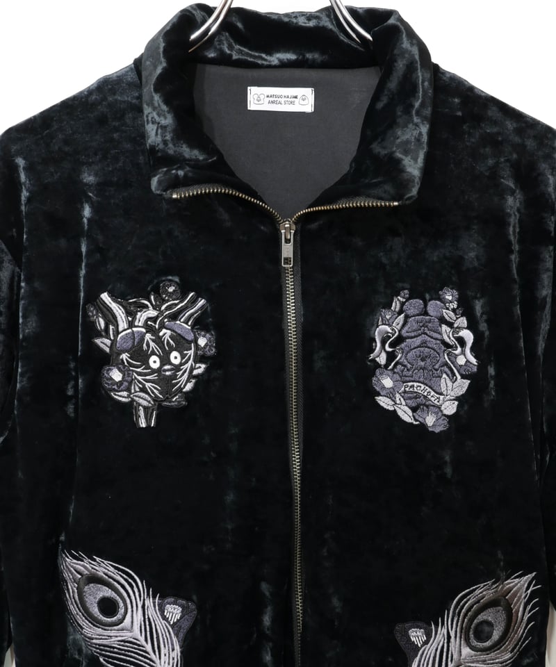 Quartet UMEDA オーダージャケット ベロア 裏地ペイズリー ブラック ≪通常販売≫track candy velour jacket（トラックキャンディー