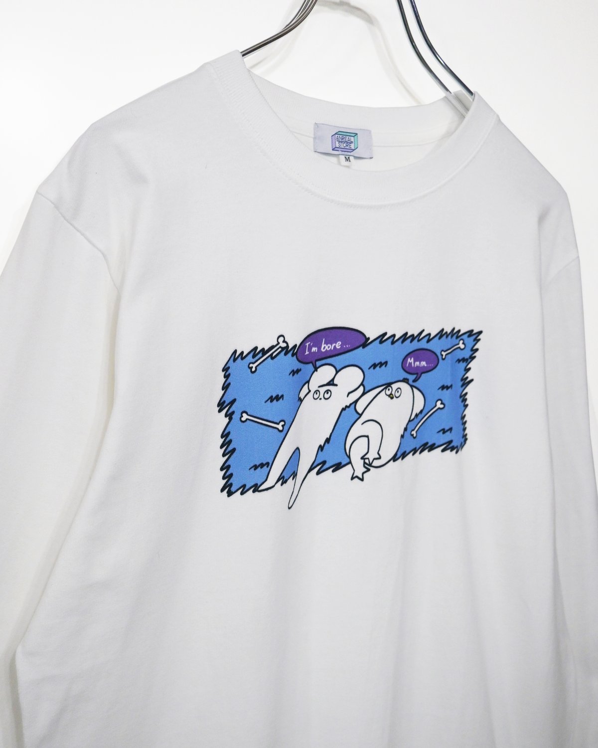 はじめまして松尾です』結・「町に平和は戻った」ロンT : 白 のコピー