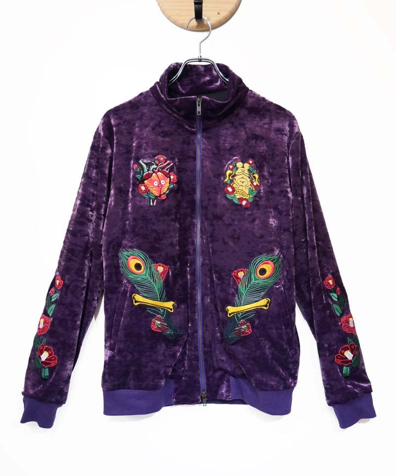 80s 90s  GIORGIOARMANI ベロア スタンドカラー ジャケット ベロアスタンドカラージャケット : ブラック | ANREAL STORE