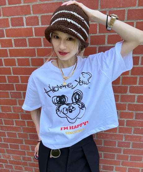 【しゅー撮影時着用のため特別価格】新品の t-shirts 『How're you?』短丈Mサイズ