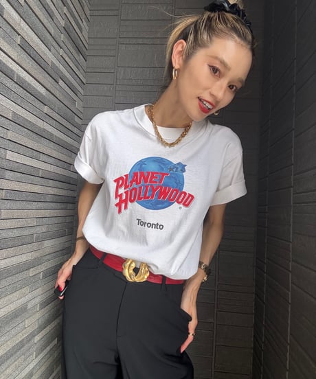 vintage rétro gold buckle ＆red belt