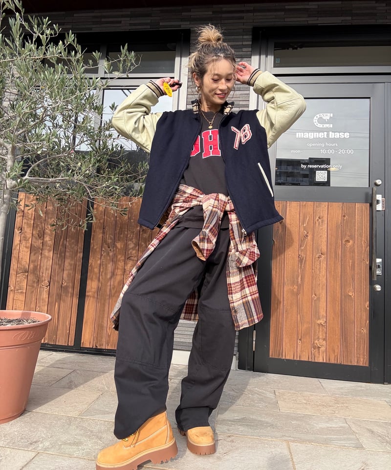 90s CHAPS RALPH LAUREN レザースリーブスタジャン | Hooray!!!