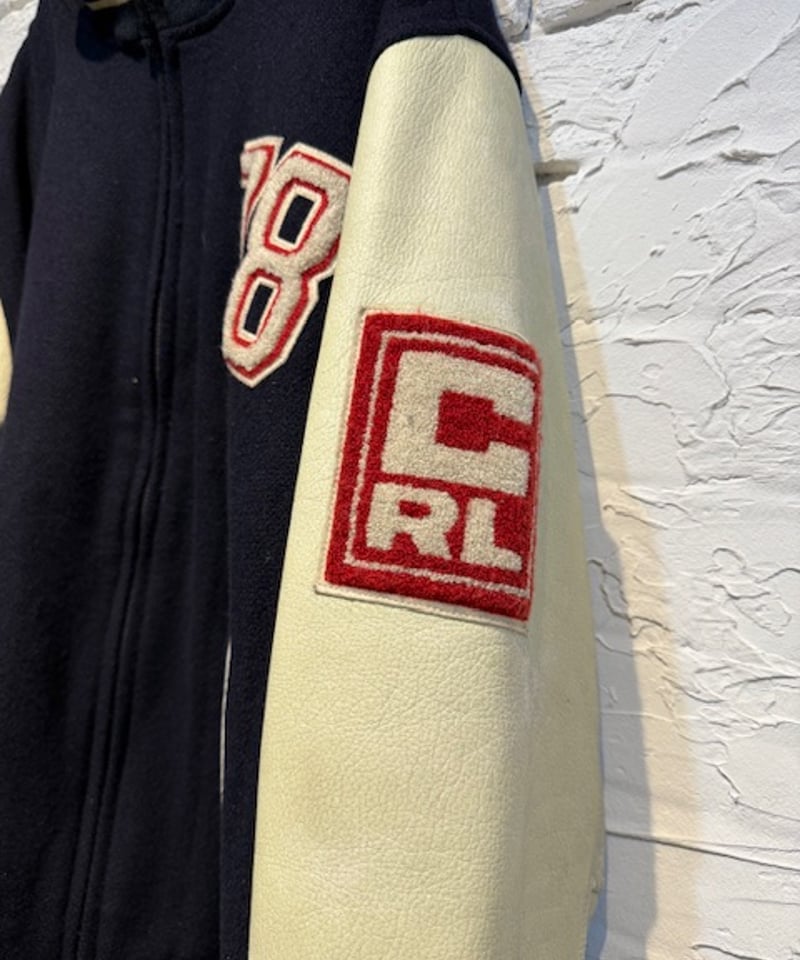 90s CHAPS RALPH LAUREN レザースリーブスタジャン | Hooray!!!