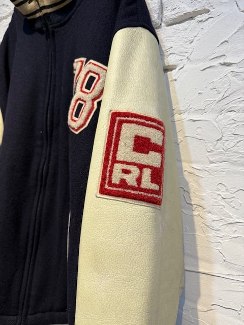 90s CHAPS RALPH LAUREN レザースリーブスタジャン | Hooray!!!
