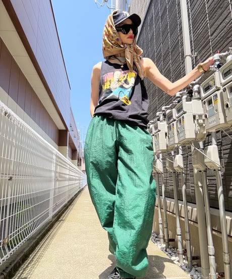 made in USA NYLON green／pants
