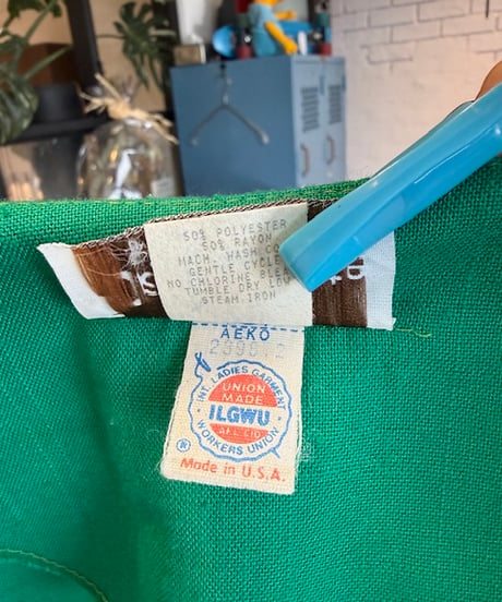 Damon Petite／green retro tops