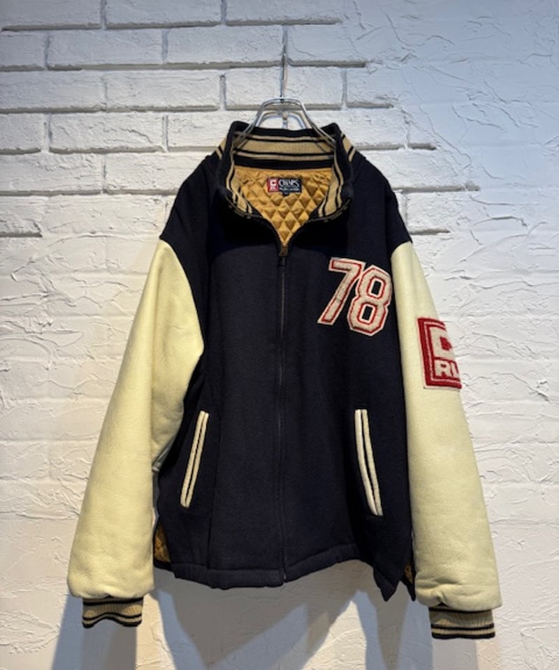 90s CHAPS RALPH LAUREN レザースリーブスタジャン | Hooray!!!