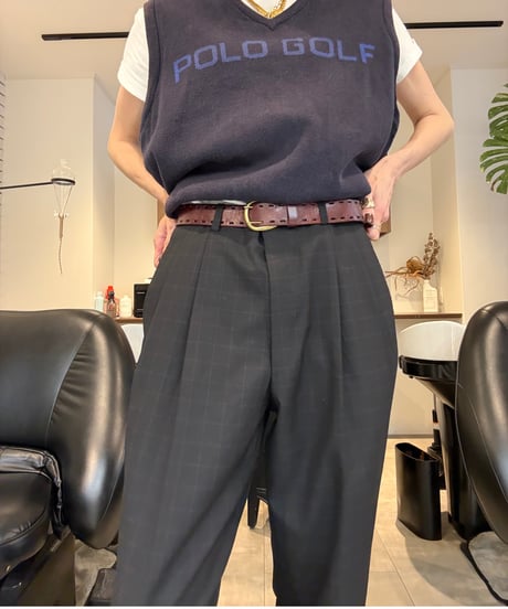 check柄slacks pants