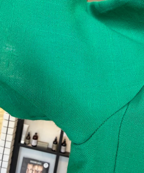 Damon Petite／green retro tops